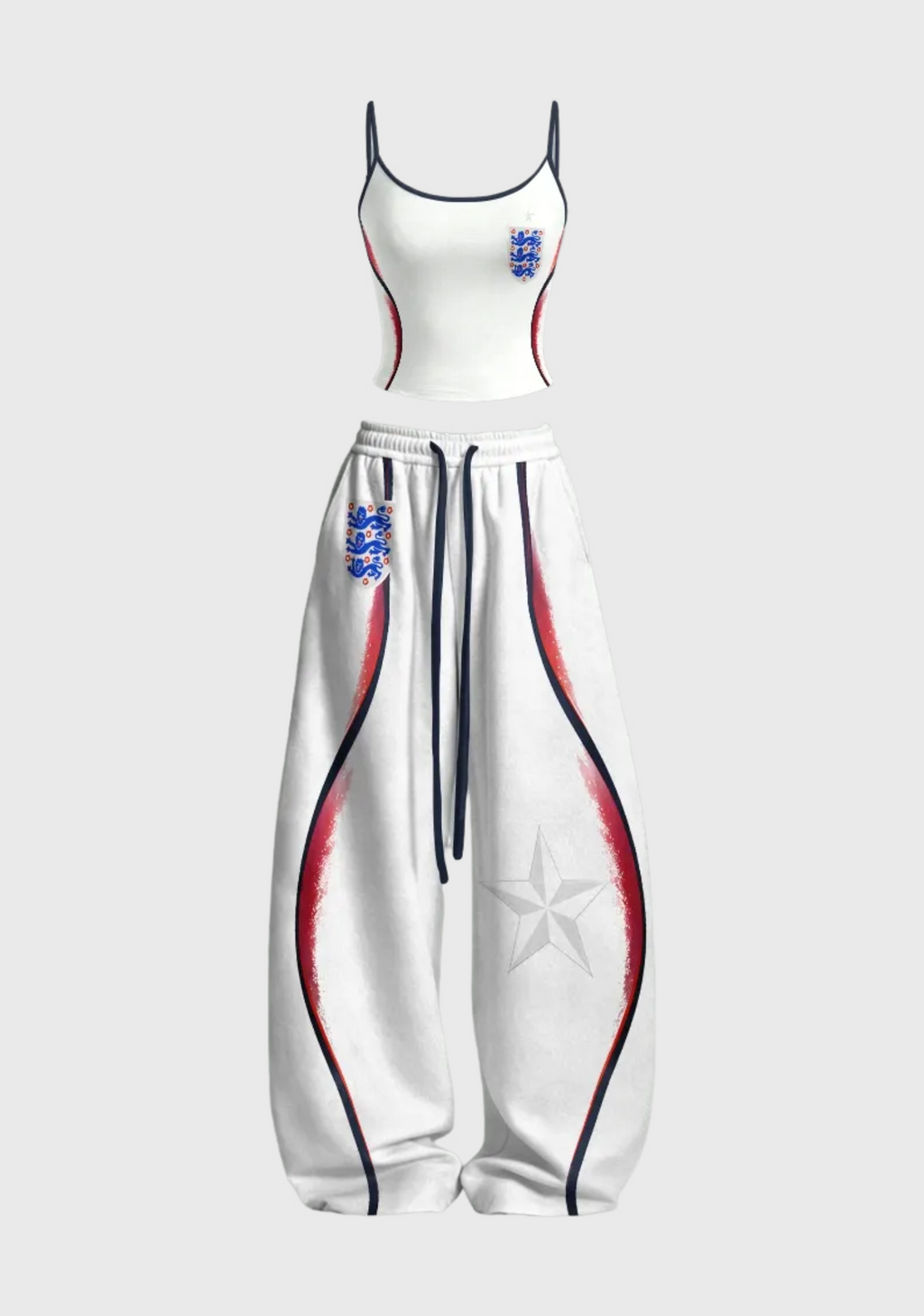 England Three Lions Crest Tops & Elasticated Trousers Two-Piece Set