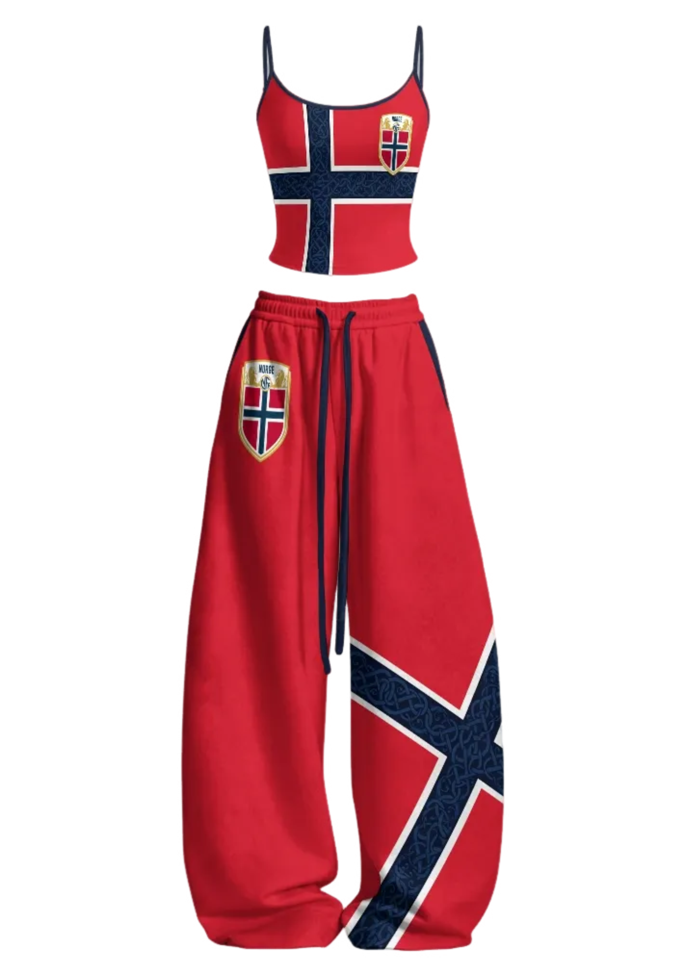 Norway National Flag Tops & Elasticated Trousers Two-Piece Set Secondary image