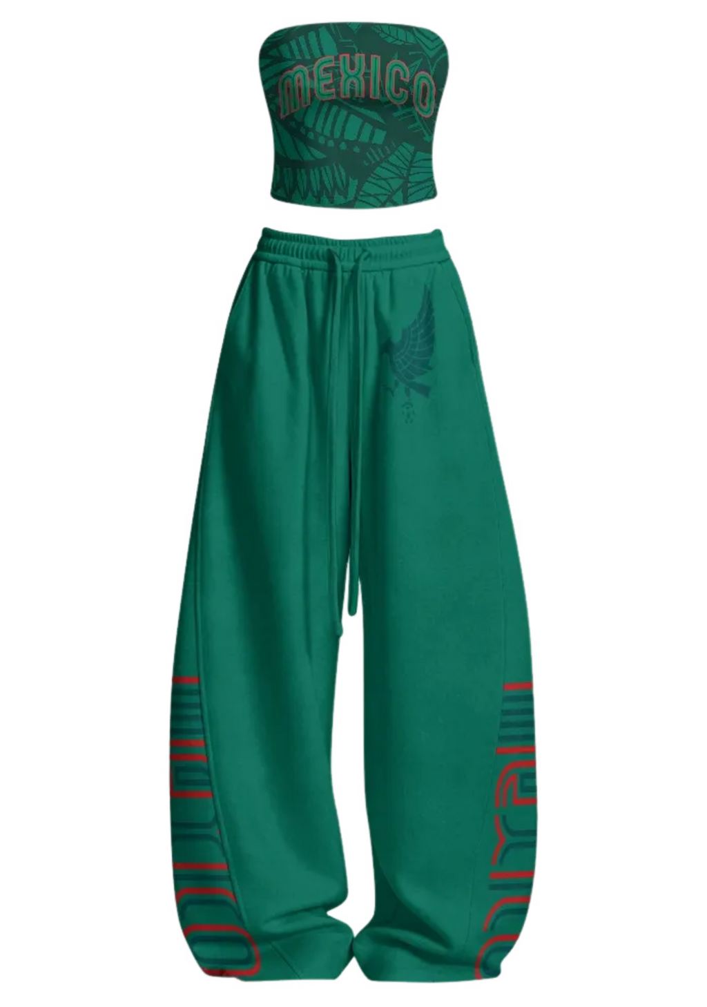 Mexico Casual Camisole Tops & Elasticated Trousers Two-Piece Set