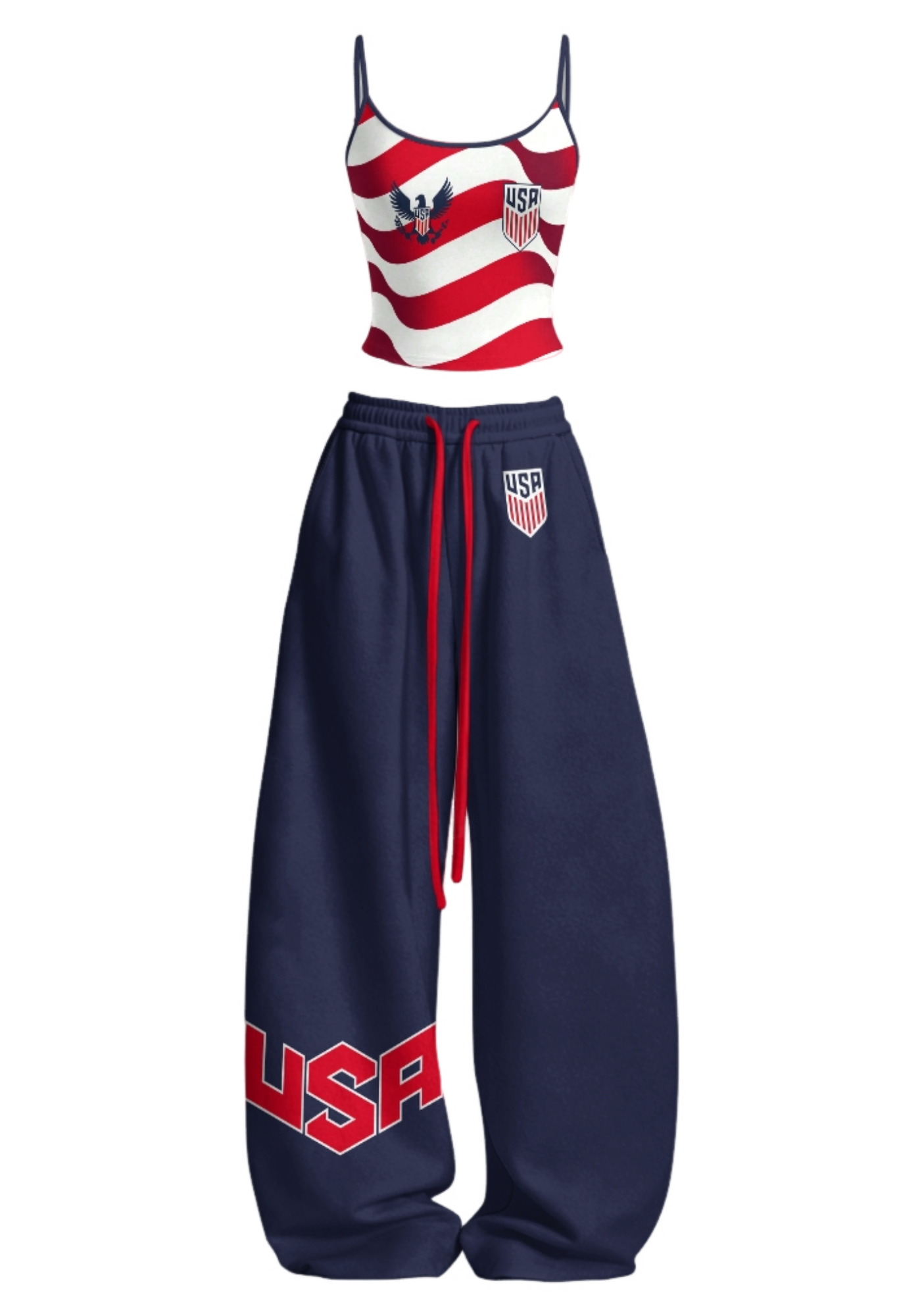 United States Casual Camisole Tops & Elasticated Trousers Two-Piece Set Secondary image