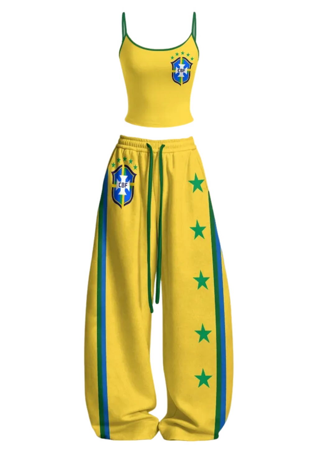 CBF Casual Camisole Tops & Elasticated Trousers Two-Piece Set