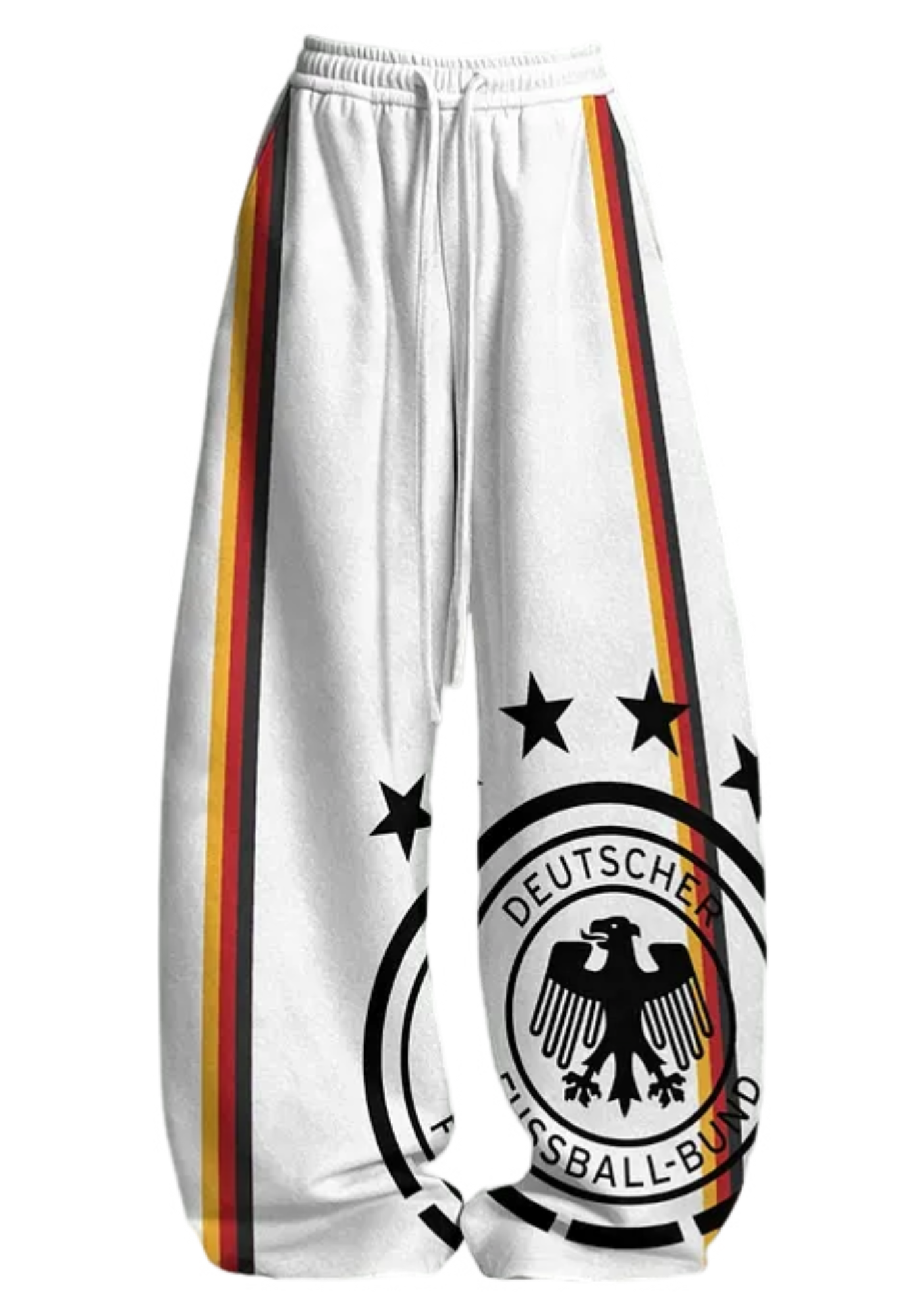 Germany DFB 4 Stars Flag Stripe Fan Tops & Elasticated Trousers Two-Piece Set