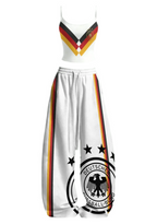 Germany DFB 4 Stars Flag Stripe Fan Tops & Elasticated Trousers Two-Piece Set