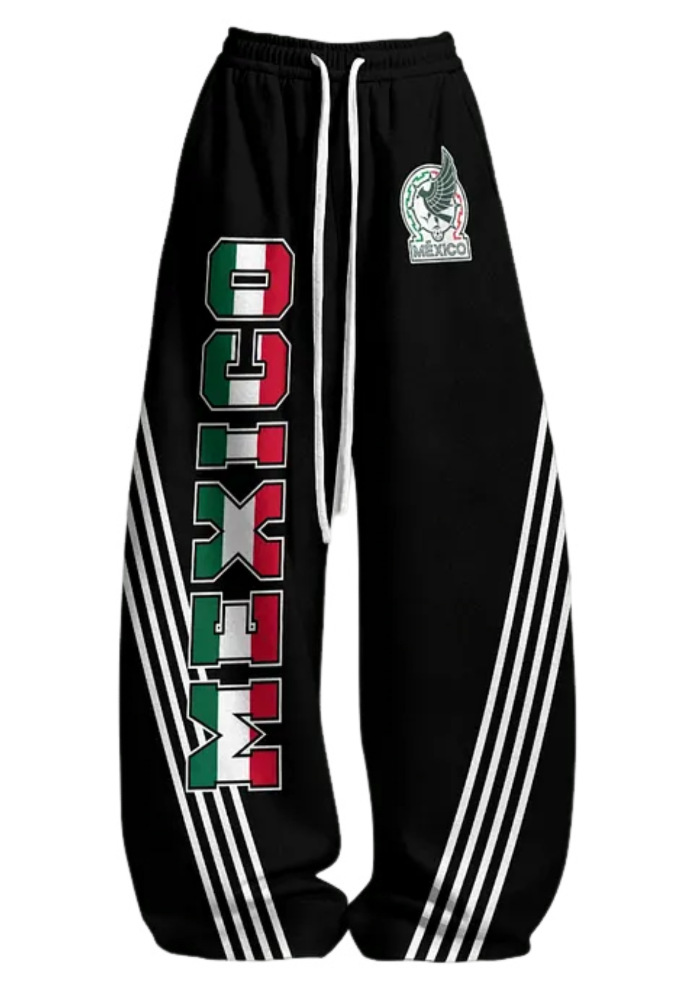 Mexico Flag Letter Graphic Tops & Elasticated Trousers Two-Piece Set