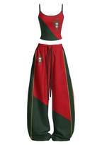 Portugal National Team Color Block Tops & Elasticated Trousers Two-Piece Set