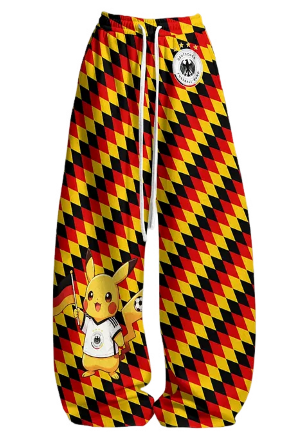 Germany Pikachu Cartoon Fan Tops & Elasticated Trousers Two-Piece Set