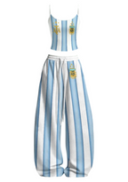 Argentina AFA 3 Stars Striped Fan Tops & Elasticated Trousers Two-Piece Set