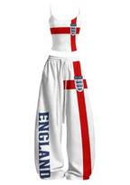 England Three Lions Cross Flag Tops & Elasticated Trousers Two-Piece Set