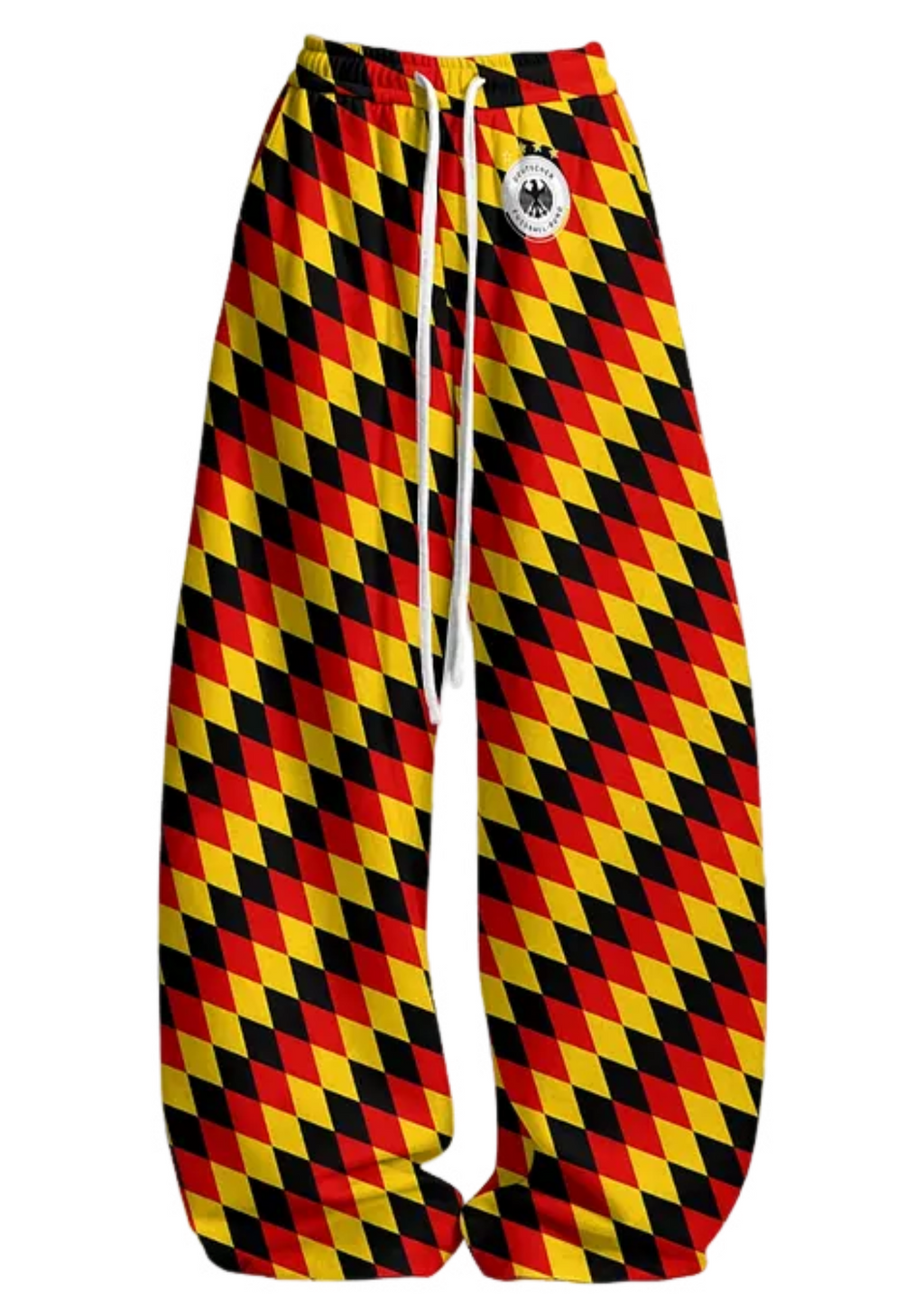 Germany DFB Flag Argyle Check Fan Tops & Elasticated Trousers Two-Piece Set