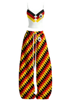 Germany DFB Flag Argyle Check Fan Tops & Elasticated Trousers Two-Piece Set