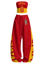 Spain SPAIN Letter Royal Crest Tops & Elasticated Trousers Two-Piece Set