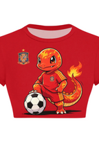 Spain Charmander Cartoon Tops & Elasticated Trousers Two-Piece Set
