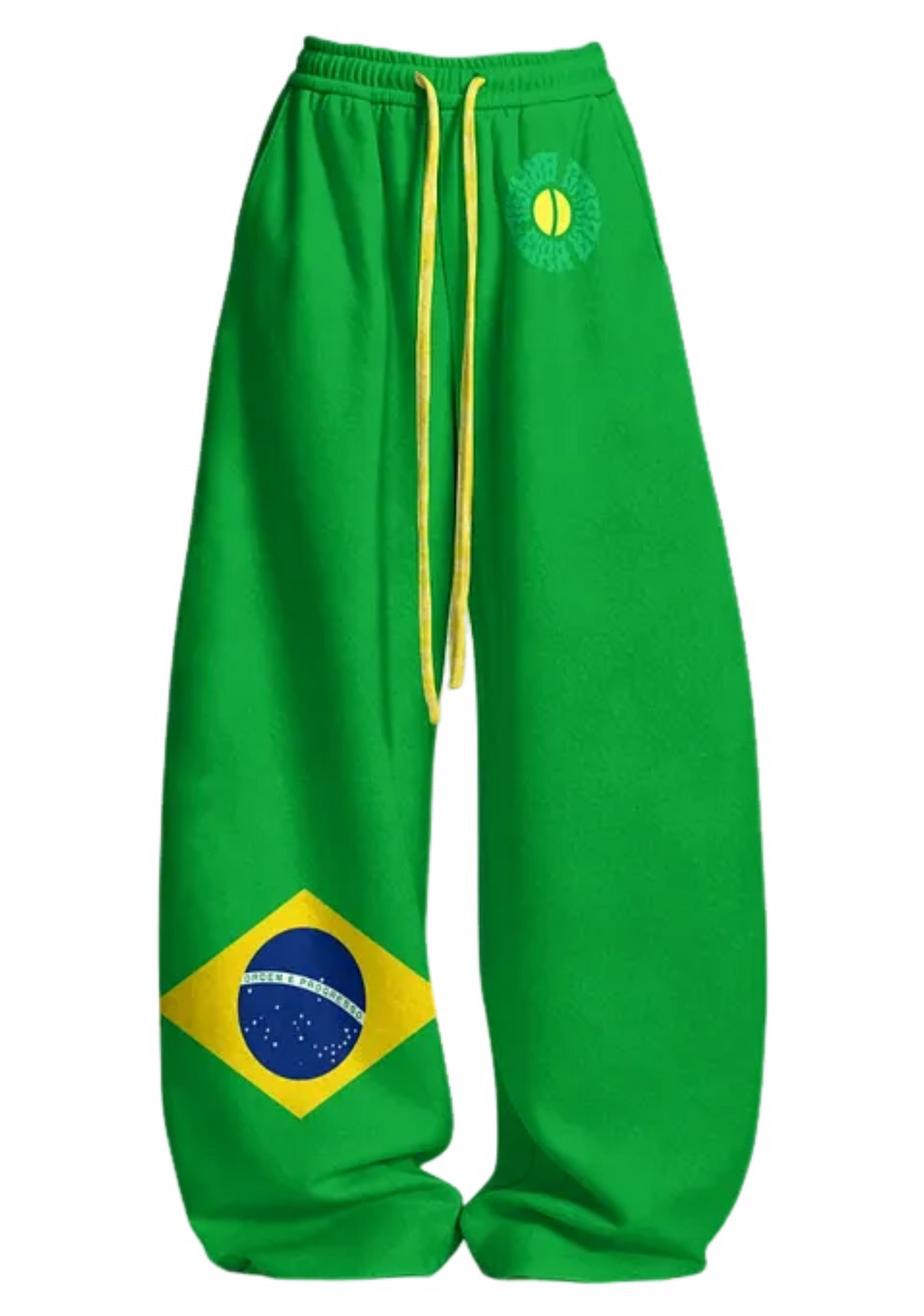 Brazil CBF Flag Graphic Fan Tops & Elasticated Trousers Two-Piece Set