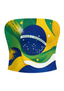 Brazil Flag BRASIL Letter Fan Tops & Elasticated Trousers Two-Piece Set