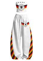 Germany 4 Stars DFB Flag Check Tops & Elasticated Trousers Two-Piece Set