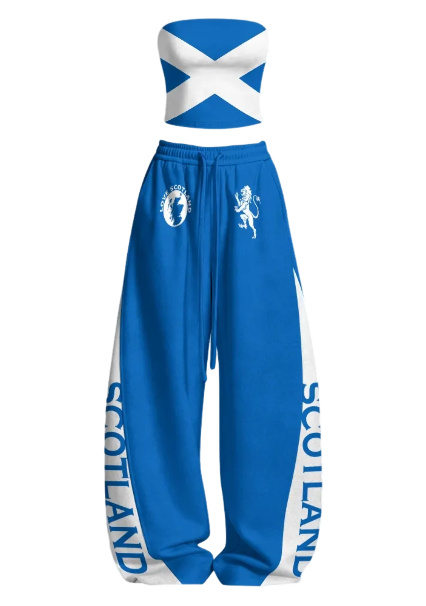 Scotland Saltire Flag Rampant Lion Tops & Elasticated Trousers Two-Piece Set Main image