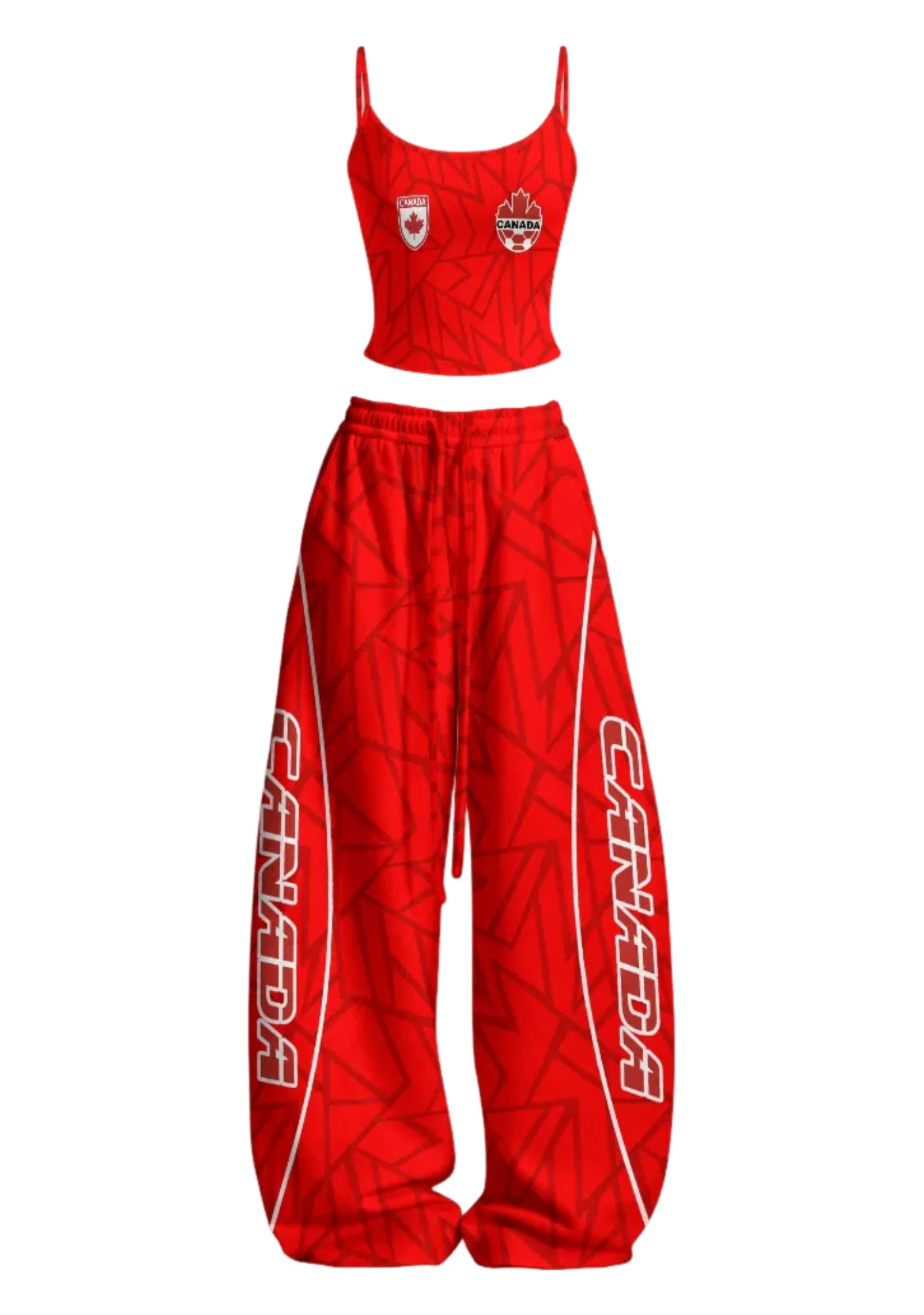 Canada Geometric Maple Leaf Tops & Elasticated Trousers Two-Piece Set Main image