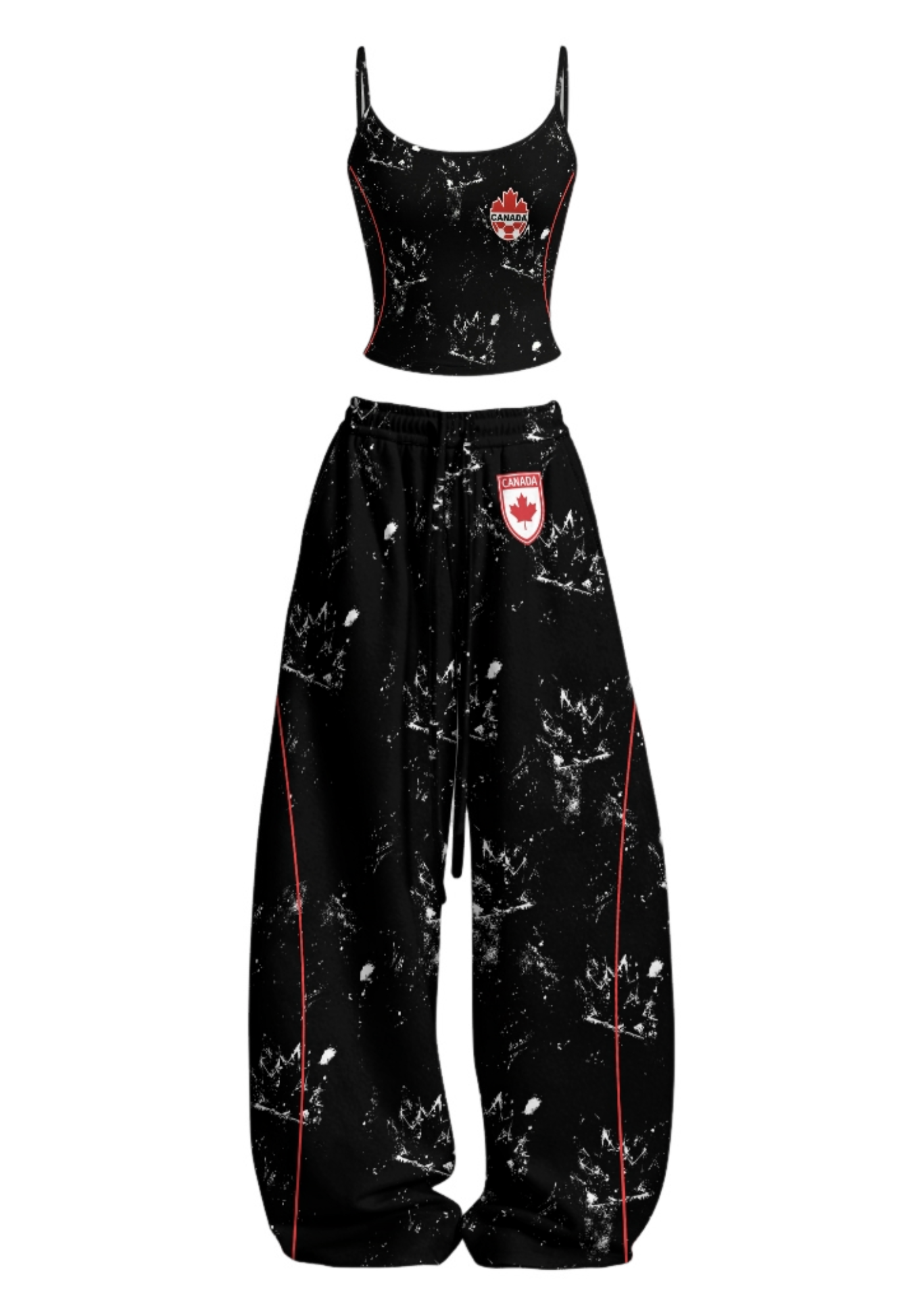 Canada Maple Leaf Splash Tops & Elasticated Trousers Two-Piece Set Main image