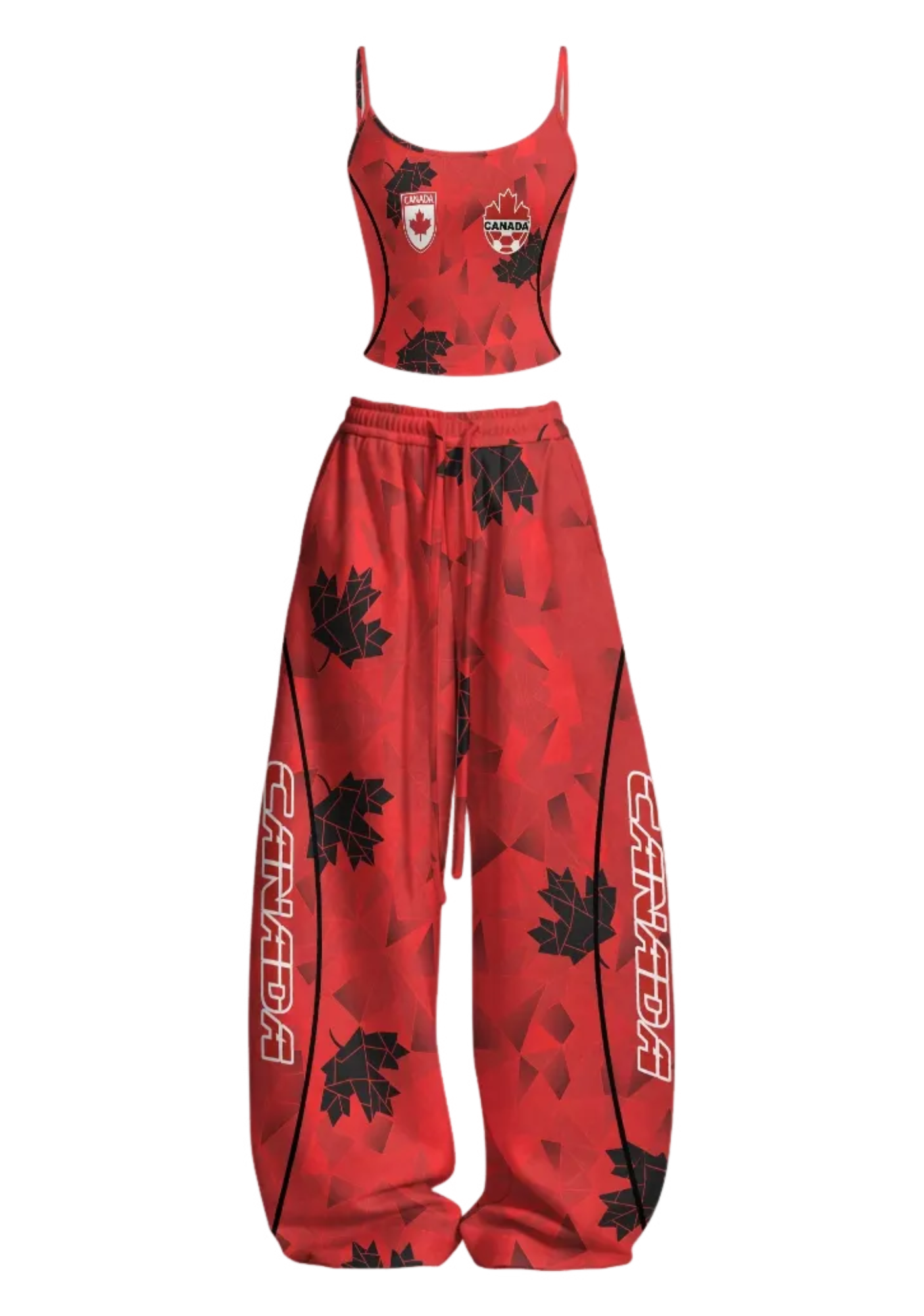 Canada Maple Leaf Tops & Elasticated Trousers Two-Piece Set Main image