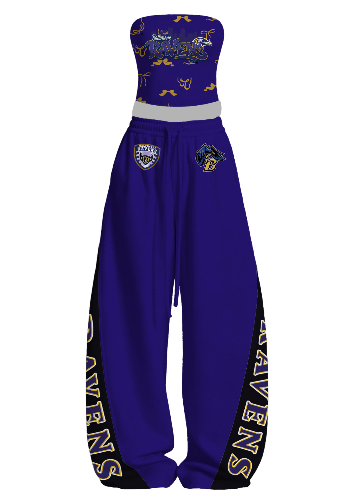 Baltimore Ravens Bow Tops & Elasticated Trousers Two-Piece Set Main image