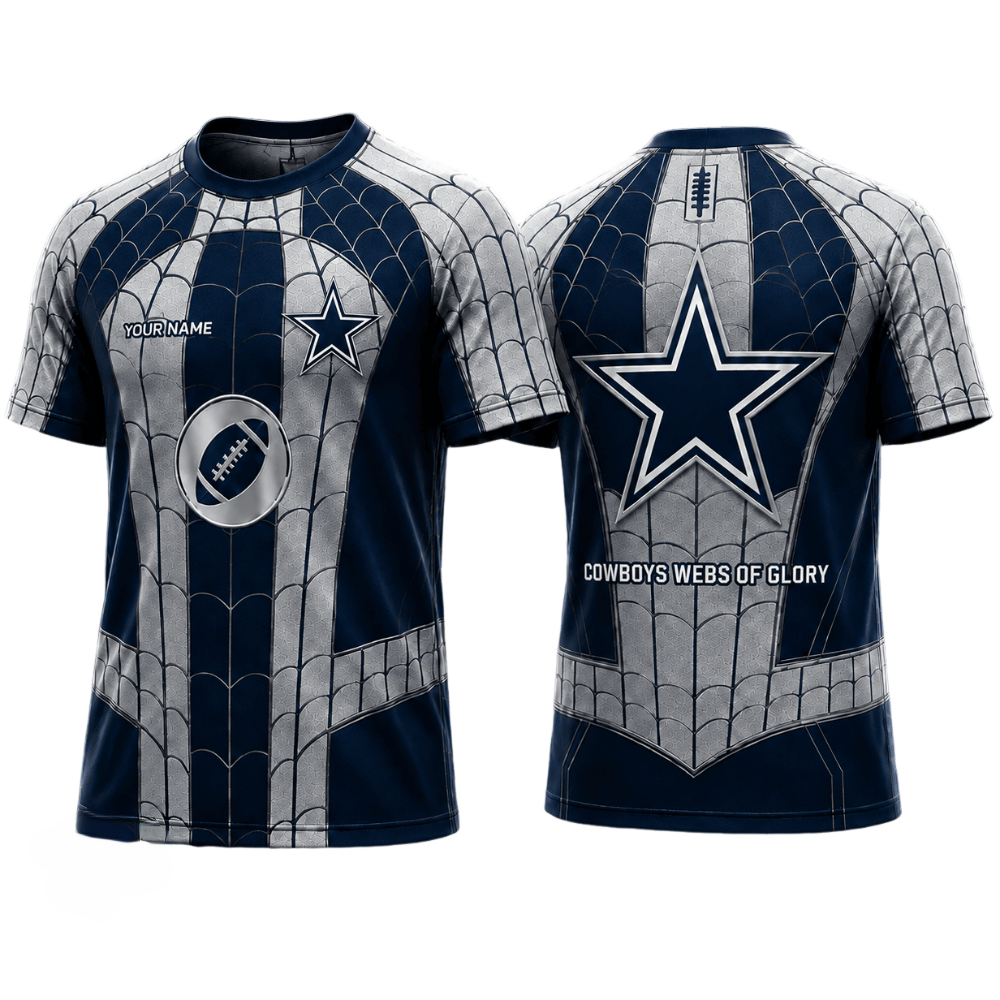 Spider Web Print Dallas Cowboys Printed T-Shirt Main image