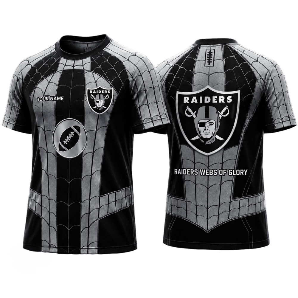 Spider Web Las Vegas Raiders Printed T-Shirt