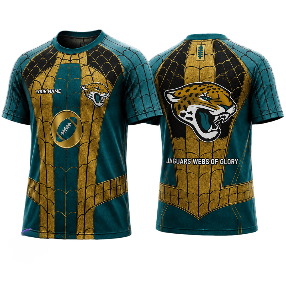 Jacksonville Jaguars Spider Web Printed T-Shirt Main image