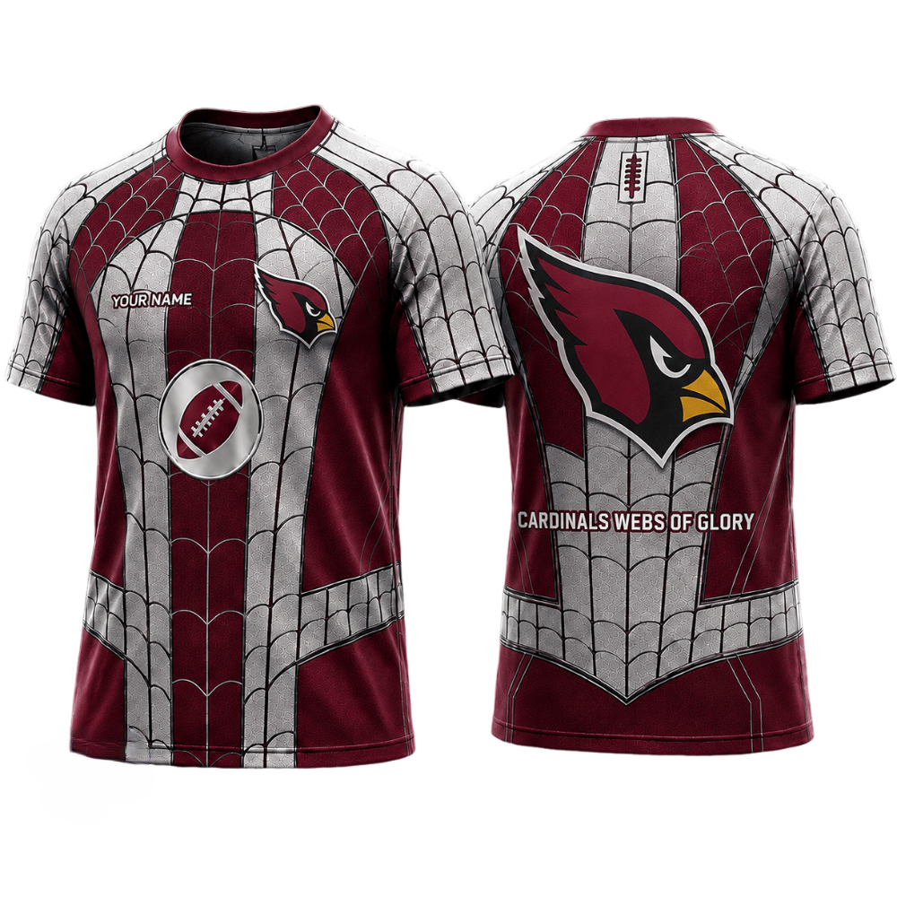 Arizona Cardinals Spider Web Printed T-Shirt Main image