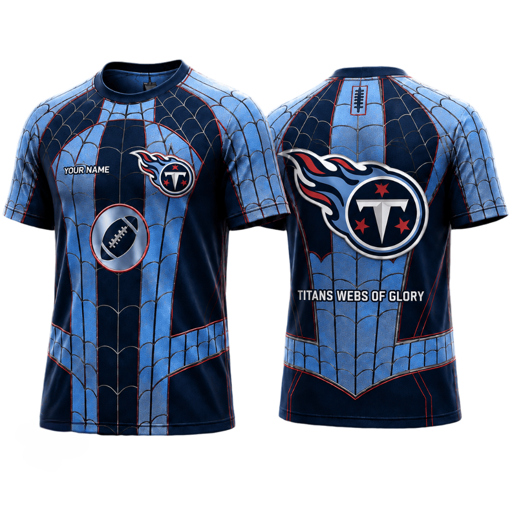 Spider Web Tennessee Titans Printed T-Shirt Main image