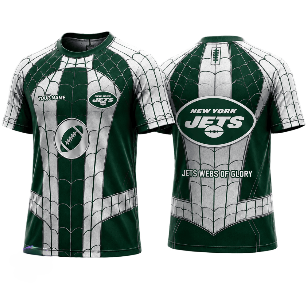 New York Jets Spider Web Printed T-Shirt