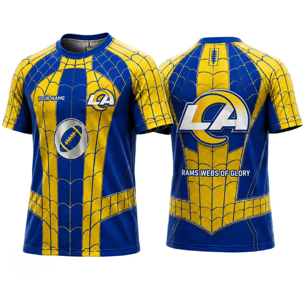 Los Angeles Rams Spider-Man Themed Printed T-Shirt Main image