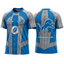 Silver Spider Web Detroit Lions Printed T-Shirt