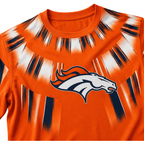Denver Broncos Native Geometric Pattern Men's Short Sleeve Fan T‑Shirt