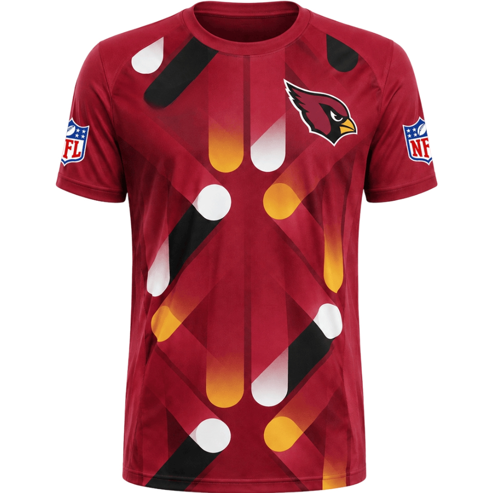 Arizona Cardinals Ethnic Geometric Print Men's NFL Fan Short Sleeve T‑Shirt