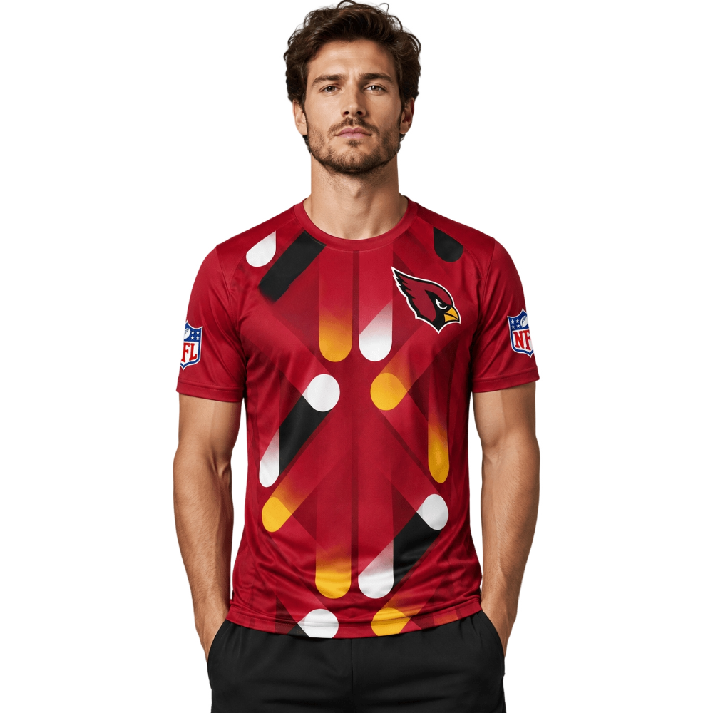 Arizona Cardinals Ethnic Geometric Print Men's NFL Fan Short Sleeve T‑Shirt Secondary image