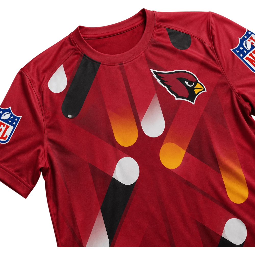 Arizona Cardinals Ethnic Geometric Print Men's NFL Fan Short Sleeve T‑Shirt