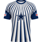 Dallas Cowboys Vertical Stripe Tribal Collar Men's NFL Fan Short Sleeve