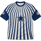 Dallas Cowboys Vertical Stripe Tribal Collar Men's NFL Fan Short Sleeve
