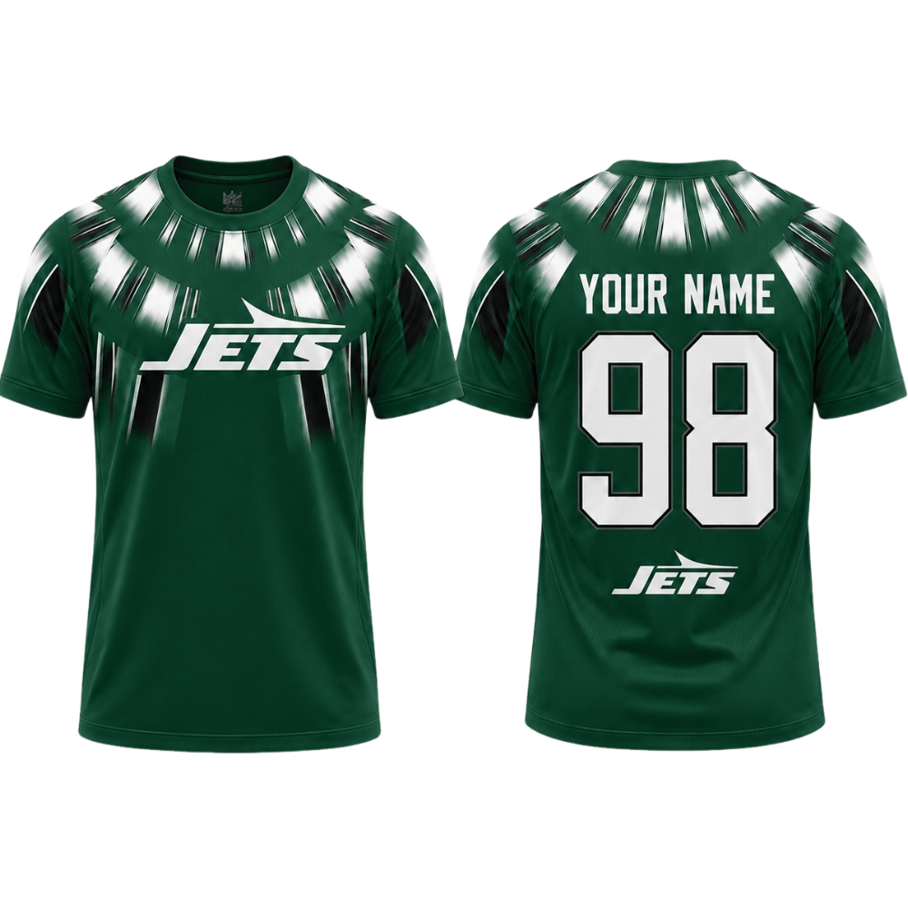 New York Jets Native Tribal Geometric Print Men's NFL Fan Short Sleeve Tee