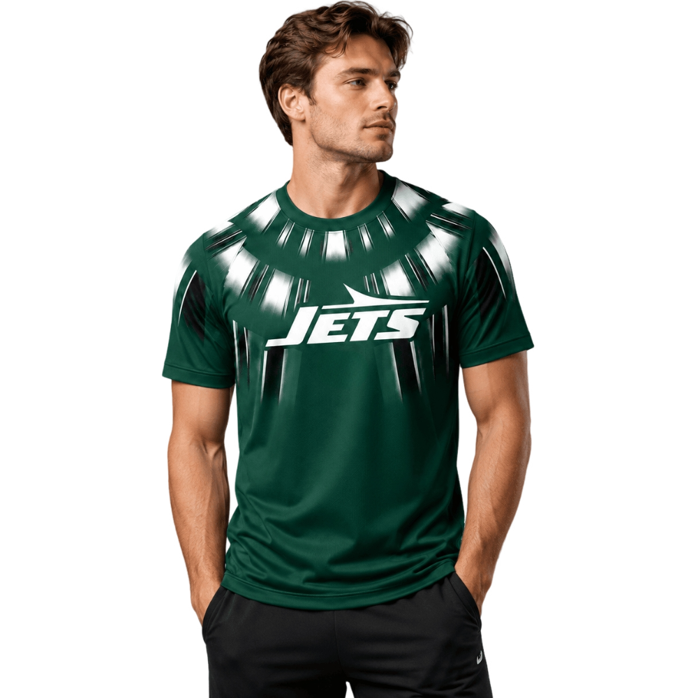 New York Jets Native Tribal Geometric Print Men's NFL Fan Short Sleeve Tee