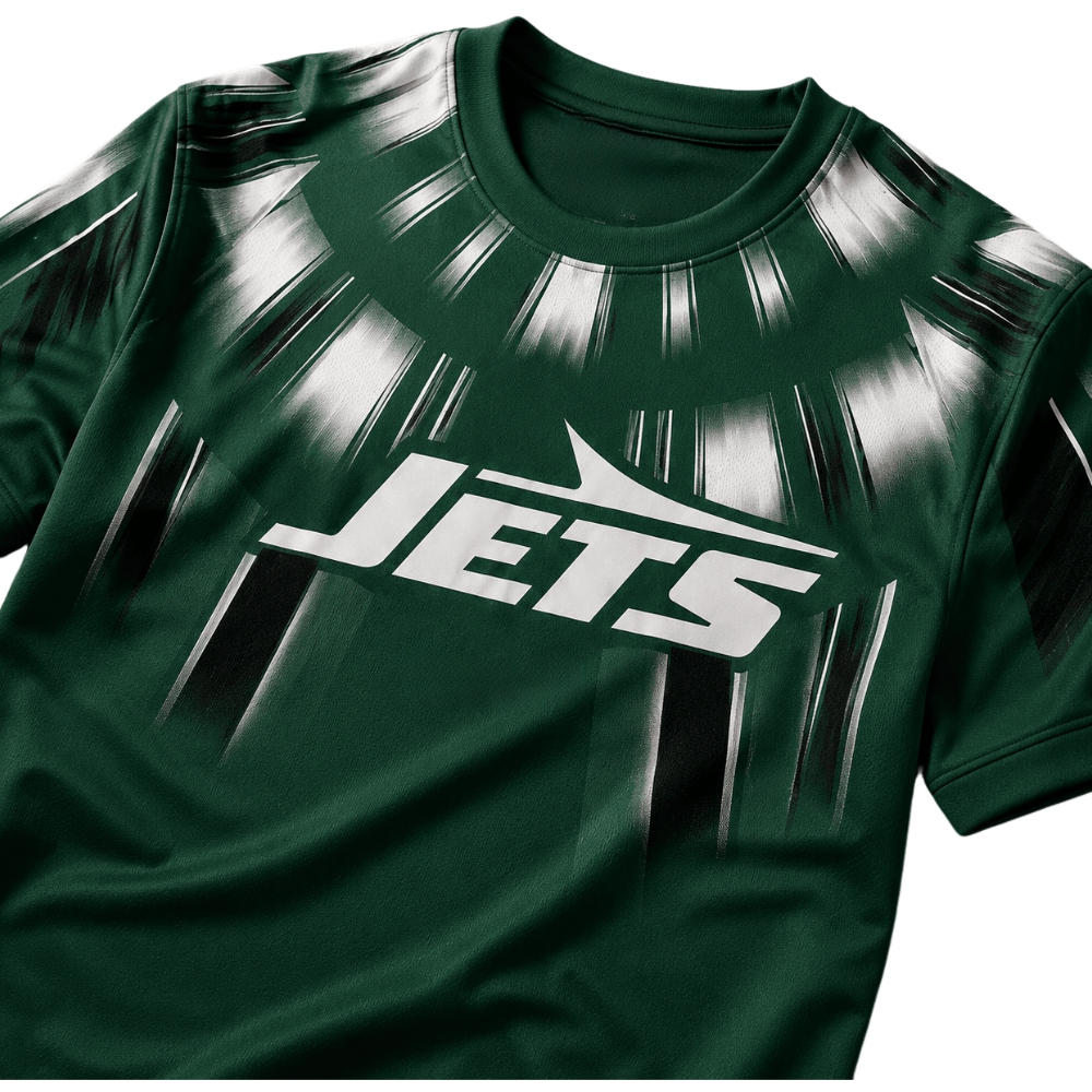 New York Jets Native Tribal Geometric Print Men's NFL Fan Short Sleeve Tee