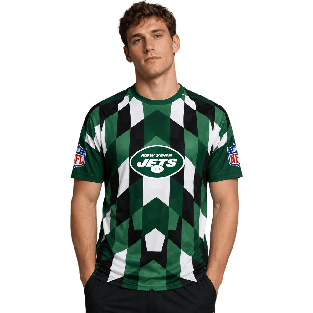 New York Jets Diamond Pattern Men's Fan Tee