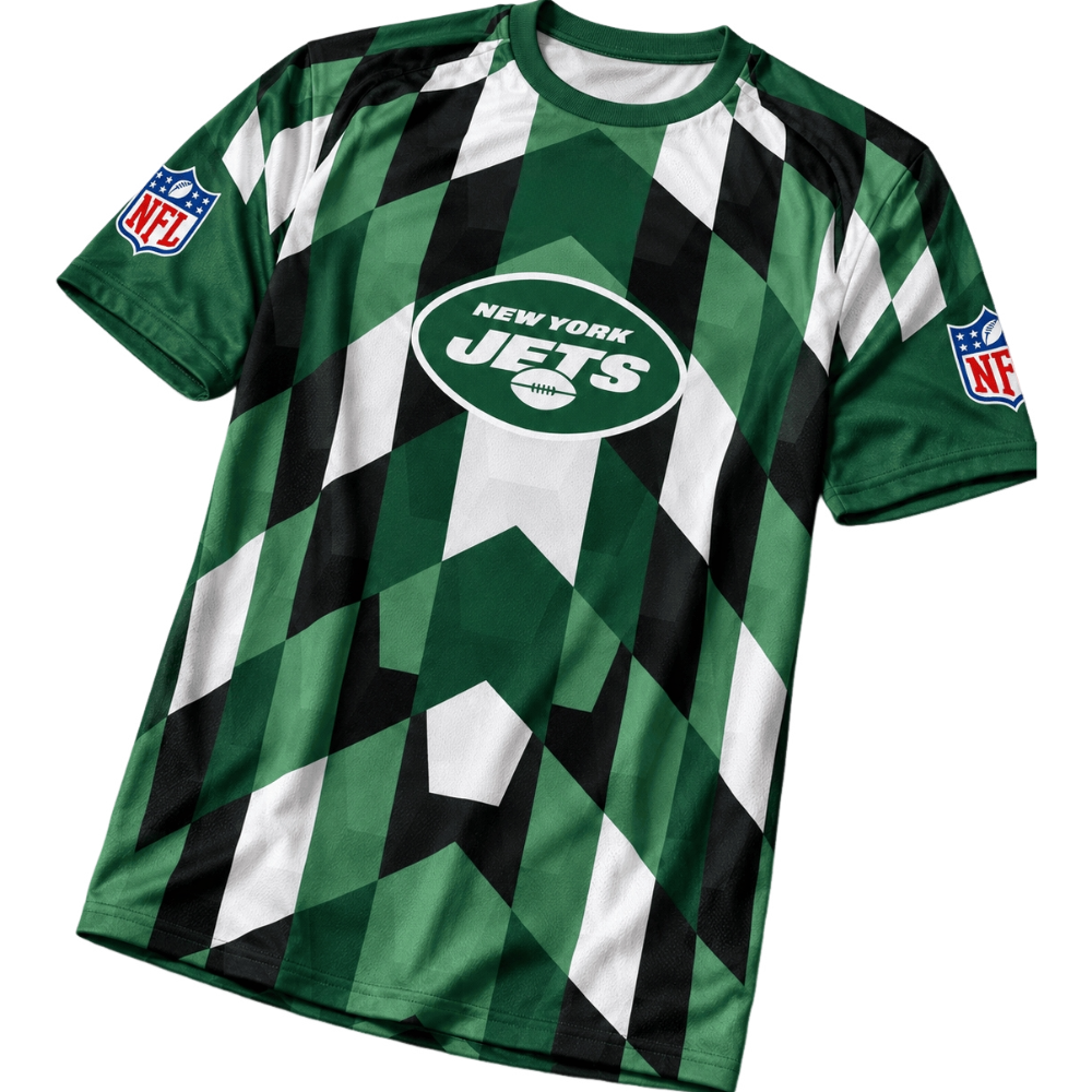 New York Jets Diamond Pattern Men's Fan Tee