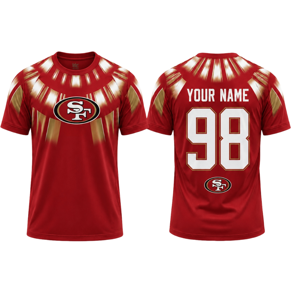 San Francisco 49ers Radiant Native‑Style Print Men's Short‑Sleeve NFL Fan T‑Shirt