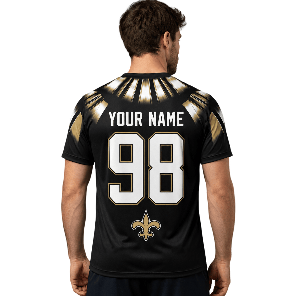 New Orleans Saints Radiant Tribal Print Men's Short‑Sleeve NFL Fan T‑Shirt