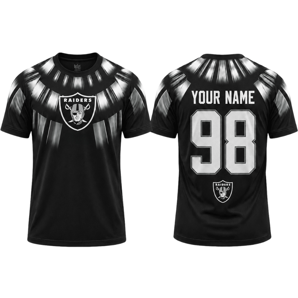 Las Vegas Raiders Radiant Sunburst Print Men's Short‑Sleeve  T‑Shirt