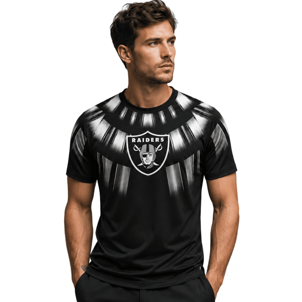 Las Vegas Raiders Radiant Sunburst Print Men's Short‑Sleeve  T‑Shirt