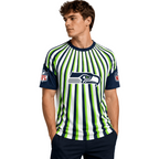 Seattle Seahawks Bold Vertical Stripe Men's Short‑Sleeve NFL Fan Jersey T‑Shirt