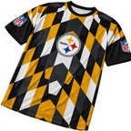 Pittsburgh Steelers Geometric Diamond Pattern All‑Over Print Men's Short‑Sleeve NFL Fan Jersey T‑Shirt