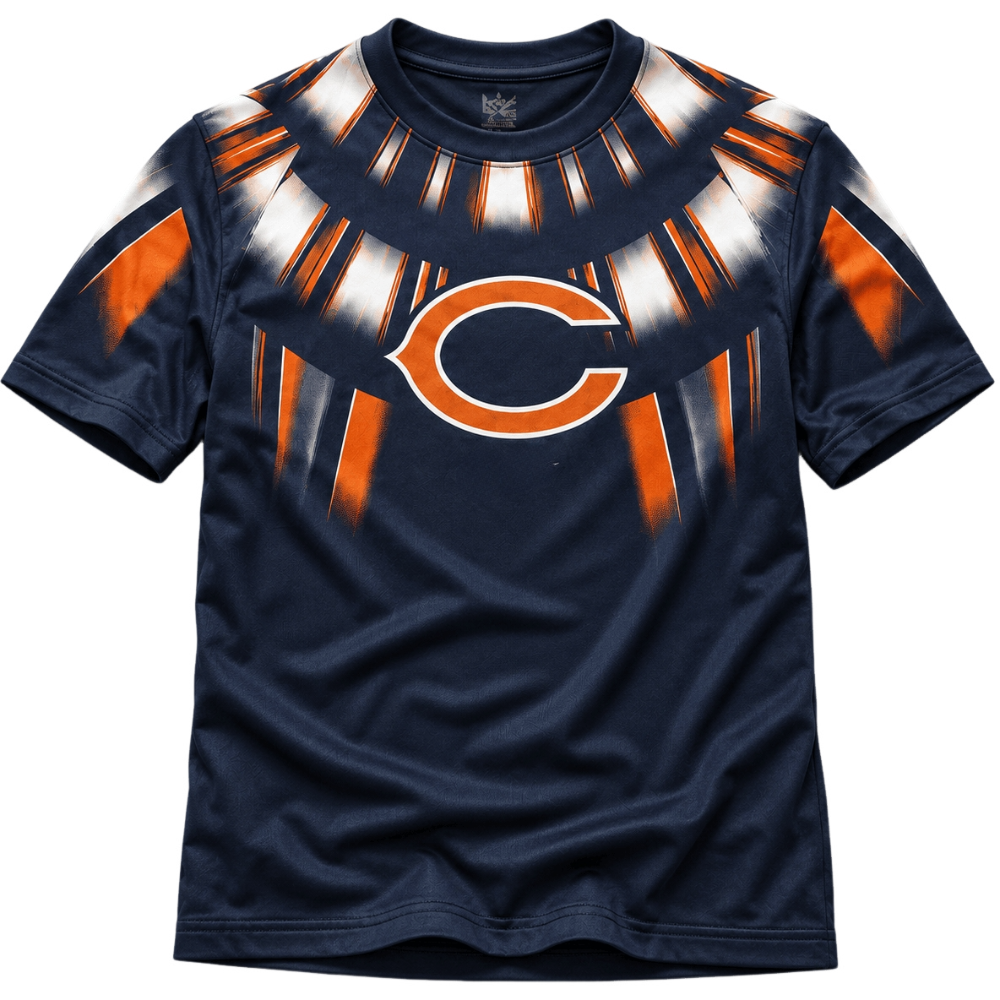 Chicago Bears Shoulder Burst Radiant Print Men's Short‑Sleeve NFL Fan T‑Shirt
